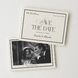 Victorian Old Money Wedding Save the Date Photo 招待状