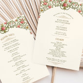 Victorian Ornate Gold Arch & Pink Roses Program 招待状