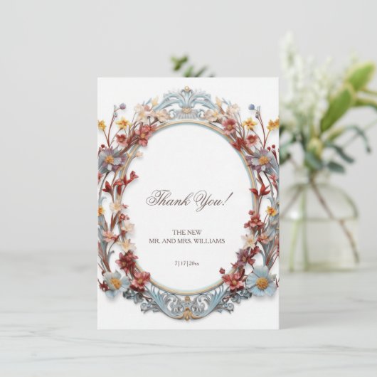 Victorian Oval Frame Thank You サンキューカード (スタンド正面)