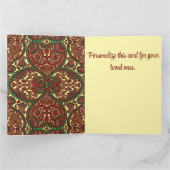 Victorian paisley pattern elegant red green gold カード (内部)