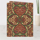 Victorian paisley pattern elegant red green gold カード (裏面)