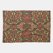 Victorian paisley pattern elegant red green gold キッチンタオル (横)