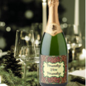 Victorian paisley pattern elegant red green gold スパークリングワインラベル