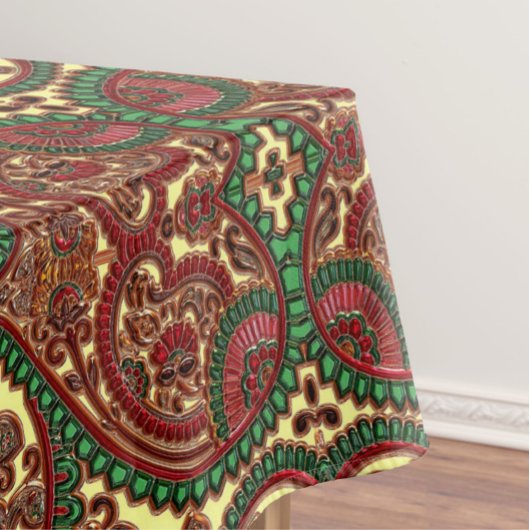 Victorian paisley pattern elegant red green gold テーブルクロス