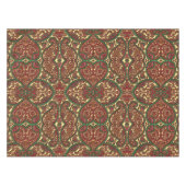 Victorian paisley pattern elegant red green gold テーブルクロス (正面(横))