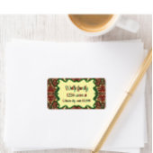 Victorian paisley pattern elegant red green gold ラベル