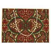 Victorian paisley pattern elegant red green gold ラージペーパーバッグ (裏面)