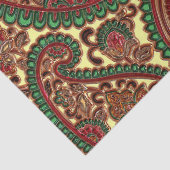 Victorian paisley pattern elegant red green gold 薄葉紙 (詳細)