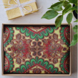 Victorian paisley pattern elegant red green gold 薄葉紙