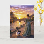 Victorian Papillon In Paris  カード (黄色い花)