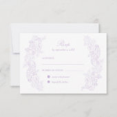 Victorian Pastel Purple Wedding RSVP Card (正面)