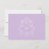 Victorian Pastel Purple Wedding RSVP Card (裏面)
