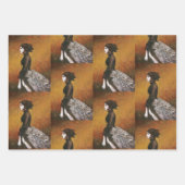 Victorian Peacock Girl Wrapping Paper ラッピングペーパーシート (正面)