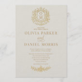 Victorian Photo QR Code Floral Elegant Wedding 招待状 (正面)