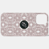 Victorian pink pattern. Monogram. Case-Mate iPhoneケース (裏面 (横))