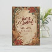 Victorian Poinsettia Christmas シーズンカード (スタンド正面)