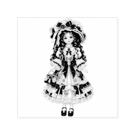Victorian Porcelain Doll Stamp セルフインキングスタンプ (デザイン)