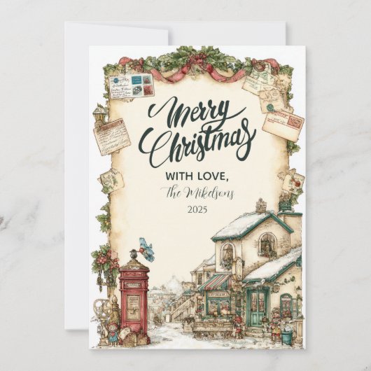 Victorian Postbox Christmas シーズンカード (正面)