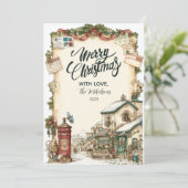 Victorian Postbox Christmas シーズンカード (スタンド正面)