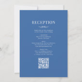 Victorian QR Code All in One Royal Blue Wedding 招待状 (裏面)
