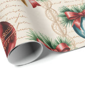 Victorian Red Blue Ornament ラッピングペーパー (ロールコーナー)