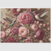 Victorian Romance Hummingbird Floral Decoupage  薄葉紙 (正面)