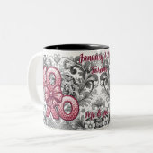 Victorian Romantic Floral Heart Valentine's day  ツートーンマグカップ (正面左)