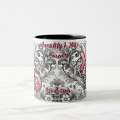 Victorian Romantic Floral Heart Valentine's day  ツートーンマグカップ (中央)