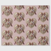 Victorian Rose Lace Heart Wrapping Paper ラッピングペーパー (フラット)