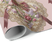 Victorian Rose Lace Heart Wrapping Paper ラッピングペーパー (ロールコーナー)