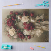 Victorian Rose Wreath Christmas Tissue Paper 薄葉紙 (クラフト)