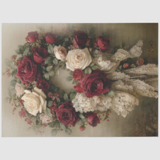Victorian Rose Wreath Christmas Tissue Paper 薄葉紙
