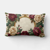 Victorian Roses Gold Oval Frame Pillow - Elegant B ランバークッション (裏面)