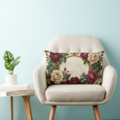 Victorian Roses Gold Oval Frame Pillow - Elegant B ランバークッション (椅子)