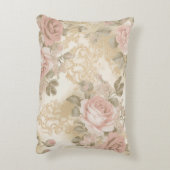 Victorian Roses Print Throw Pillow アクセントクッション (裏面(縦))
