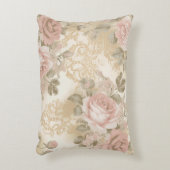 Victorian Roses Print Throw Pillow アクセントクッション (正面(垂直))