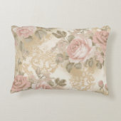Victorian Roses Print Throw Pillow アクセントクッション (裏面)