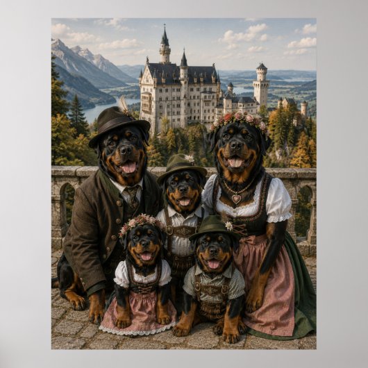 Victorian Rottweiler Family at Neuschwanstein Cast ポスター (正面)