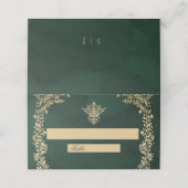 Victorian Royal Wedding  Green and Gold プレイスカード (外部開封)