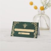 Victorian Royal Wedding  Green and Gold プレイスカード (正面)