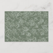 Victorian Sage Green Line Art Wedding Details エンクロージャーカード (裏面)