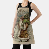 Victorian Santa Claus With Christmas Tree エプロン (インサイチュ)