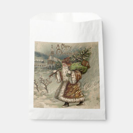 Victorian Santa Claus With Christmas Tree フェイバーバッグ (正面)