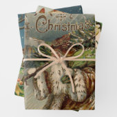 Victorian Santa Claus With Christmas Tree ラッピングペーパーシート (インサイチュ)