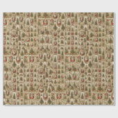 Victorian Santa Ephemera Design Christmas Collage ラッピングペーパー (フラット)