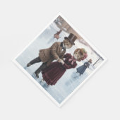 Victorian Skating Cats Napkins スタンダードランチョンナプキン (角)