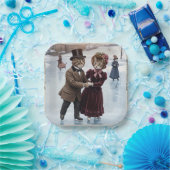 Victorian Skating Cats Paper Plates ペーパープレート (パーティー)