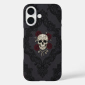 Victorian Skull & Roses Damask Phone Case Case-Mate iPhoneケース (裏面)