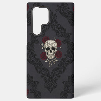 Victorian Skull & Roses Damask Phone Case Samsung Galaxy S22 Ultraケース