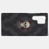 Victorian Skull & Roses Damask Phone Case Samsung Galaxyケース (裏面横)